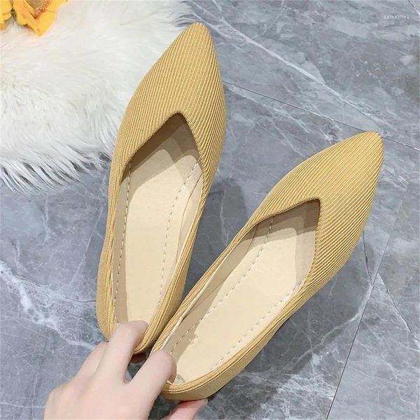 Sapatos casuais estiramento malha ballet flats mulheres mocassins 2024 primavera respirável malha plana bailarina mocassins apontou toe barco