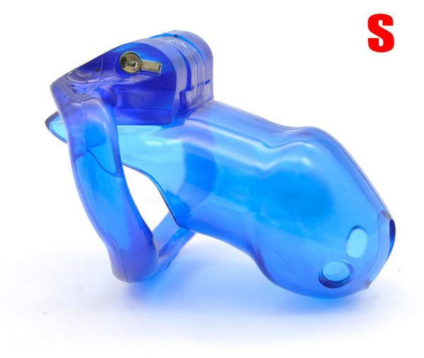 1 pz blu blocco di plastica anello del pene gabbie per cazzi anello verginità cintura di blocco giocattolo del sesso per gli uomini manica del pene C181226011937861