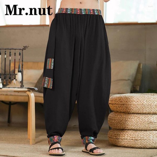 Herrenhose Mr.nut Baumwolle Leinen Lose Tanz Harem Retro Kleidung Damen Stilvolle Baggy Jogger Laternenhose Ethno-Stil