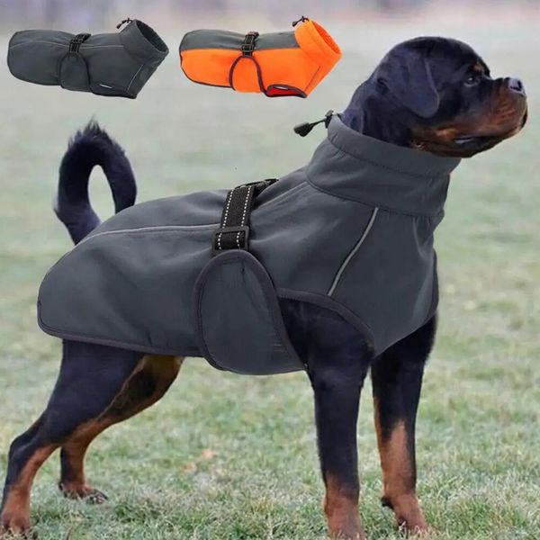 Wasserdichte Hundeweste, warm gepolstert, Winterkleidung für große Hunde, Jacke, Mantel, Labrador-Outfit mit reflektierendem Nylonseil, Versorgung 240321