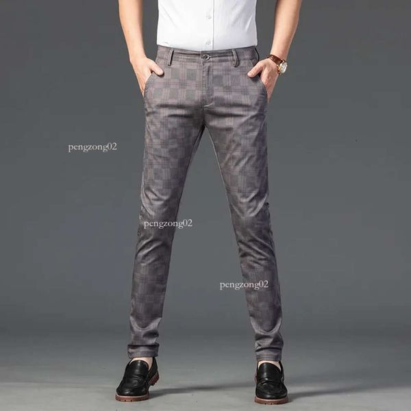 Moda streetwear uomo abbigliamento 7 colori uomo dritto slim pantaloni casual pantaloni tendenza pantaloni scozzesi neri uomo 64