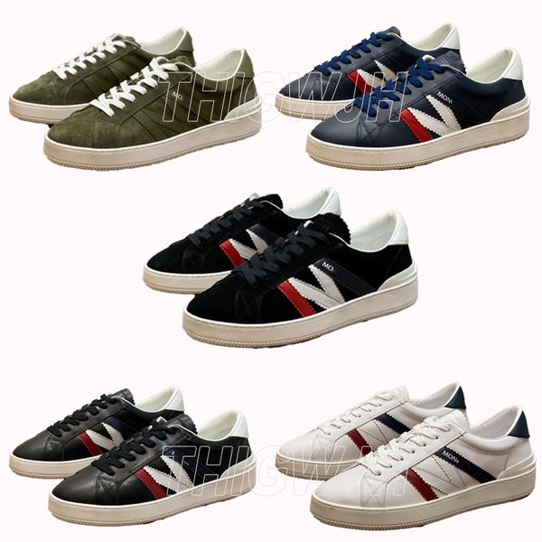 Scarpe da uomo d'affari di marca di moda di lusso, scarpe sportive casual 2024 nuova pelle di vitello patchwork suola in TPU con lacci taglio basso 5-10 taglie USA