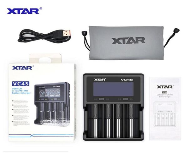 Xtar vc4s chager nimh carregador de bateria com display lcd para 10440 18650 18350 26650 32650 baterias liion chargersa353741014