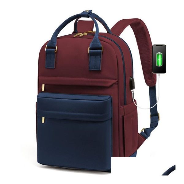 Duffel Taschen Luxus Reise Rucksack Männer Frauen Große Kapazität Wasserdichte Casual Daypack Tasche mit Lage Strap USB Port Laptop Designer SCH Otdjg