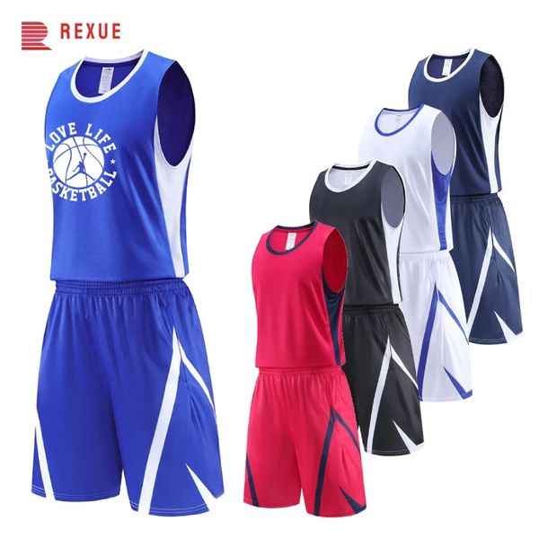 XS6XL Übergroßes Basketball-Set Großhandel Training Trainingsanzug Jersey für Männer und Kinder mit hochwertiger Sublimation DIY Custom 240306