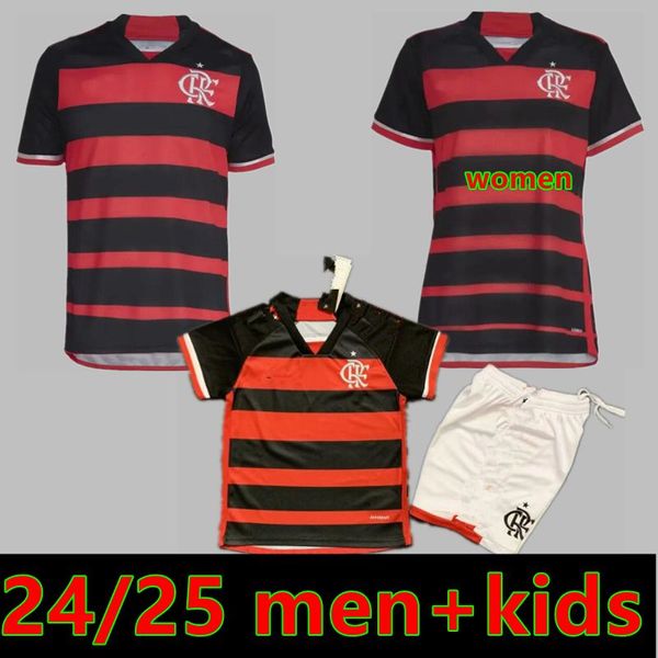 Giocatore Tifosi CR Flamengo Maglie da calcio 2024 2025 DE ARRASCAETA E.RIBEIRO GABI B.HENRIQUE DAVID LUIZ DIEGO PEDRO GERSON 23 24 25 casa lontano terza maglia da calcio kit bambini 4XL