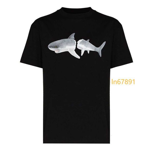 Herrenhemden Plam Designer Broken Shark Schwarz Weiß T-Shirt Kurze Seelve Sommer Grafik T-Shirts Baumwolle Casual Luxus Hip Hop Streetwear 2024