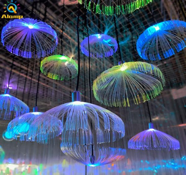 Свет в виде медузы, новинка, освещение в помещении, оптоволокно, меняющее цвет, 12 В, 20 см, лампа «Джерри-рыба», украшения Lights1153921