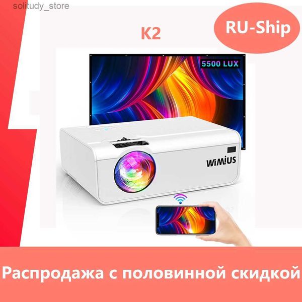 Weitere Projektorzubehör Mini -Projektor WiFi -Projektoren K2 Native 1080p/4K Support 300 Bildschirm 5500 Lunes Projector für Home Projector Phone Q240322