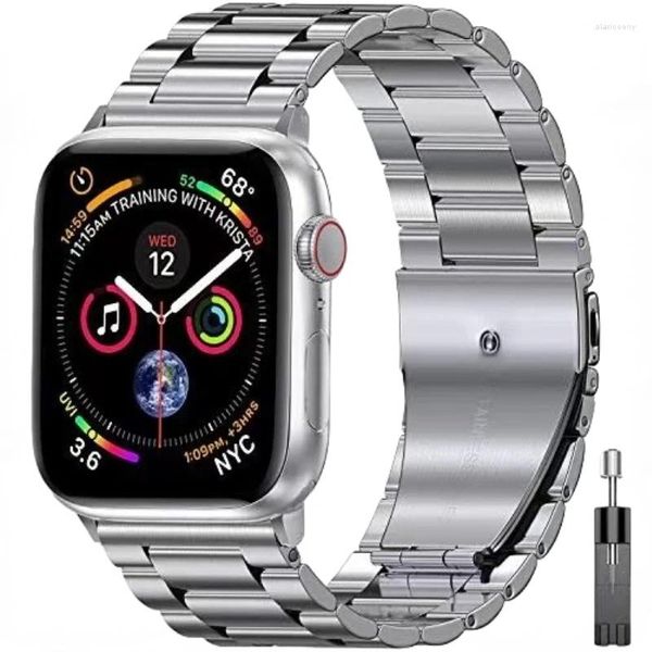 Assista Bandas Pulseira de Metal para Apple Band Ultra 49mm 45mm 41mm Pulseira de Aço Inoxidável IWatch Série 8 7 6 5 4 SE 44mm 42mm 40mm Cinto