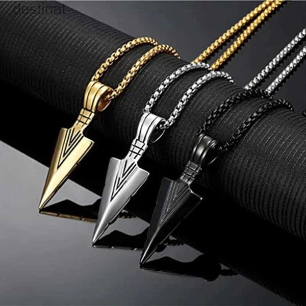 OUTRAS MOMENTOS MENINOS TRIANGLE Colar de seta Triângulo indiano Pingente de hip hop colares para homens Acessórios para joias punk Giftl242313