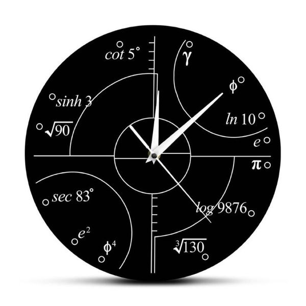 Relógios de parede 1 peça avançada matemática números irracionais relógio redondo ciência matemática relógios personalidade casa decorativa 250m