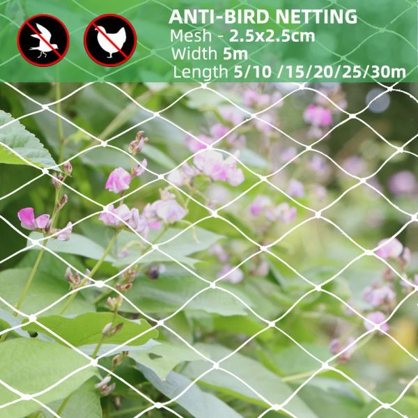 Rete MUCIAKIE Larghezza 5M Extra Forte Rete Anti Uccelli Rete da Giardino Frutta Verdura Nylon Riutilizzabile Protezione Duratura Contro Uccelli Cervi