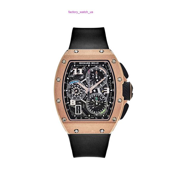 Relógio de pulso masculino Grestest RM Relógio de pulso RM RM72-01 Estilo de vida Relógio com código de tempo interno ouro rosa RM72-01 QK