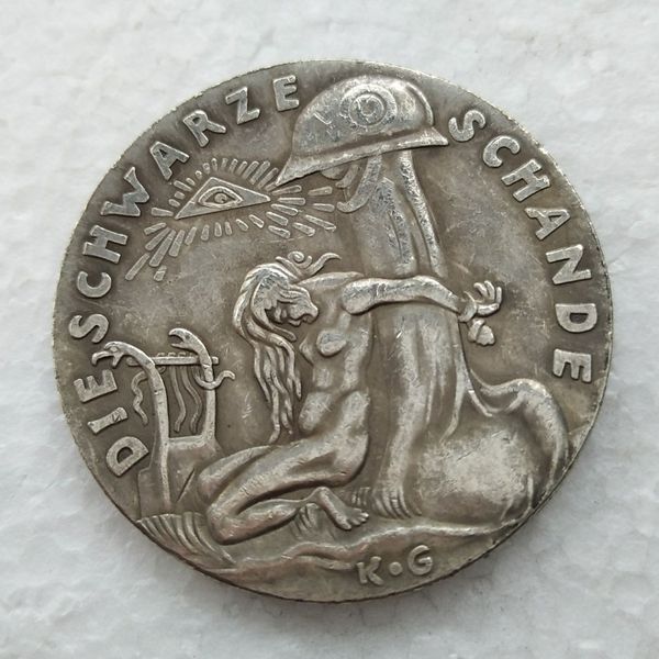 Deutschland 1920 Gedenkmünze Die Black Shame Medaille Silber Seltene Kopie Münze Heimtextilien Accessoires283a