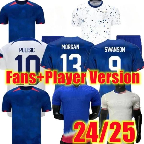 24 25 USWNT Maglia da calcio Maglie da calcio 4 Stelle Donna Bambini Kit 23 24 Maillot De Foot Uomo Concacaf Gold Cup 2024 McKennie SMITH MORGAN