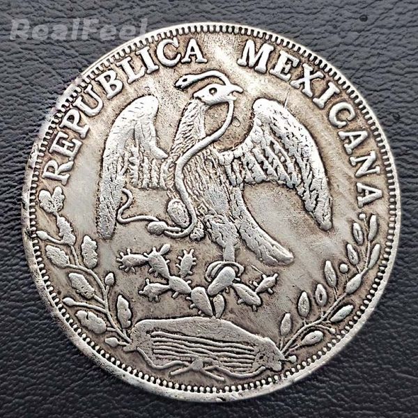 5 Stück Mexiko alte Adlermünzen 1882 8 Reales Kopie Münze Kupfer Geschenk Kunst Sammlerstück282b