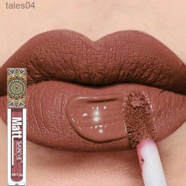 Rossetto Impermeabile Opaco Nudo Lucidalabbra Marrone Nudo Pigmento Rosso scuro Velluto a lunga durata Rossetto liquido Trucco per labbra Smalto per labbra 1 PZ 240313