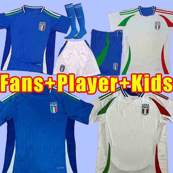 24 25 Italia BONUCCI camisa de futebol 2024 Home Away VERRATTI JRGINHO INSIGNE Belotti CHIESA BARELLA CHIELLINI Itália Camisa de futebol imóvel top 2025