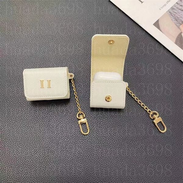 Accessori per cuffie di design di lusso per Airpods Custodia 1 2 3 Airpod Pro di alta qualità 2 3 4 5 6 custodie Fashion Design Portachiavi con protezione per lettere Portachiavi