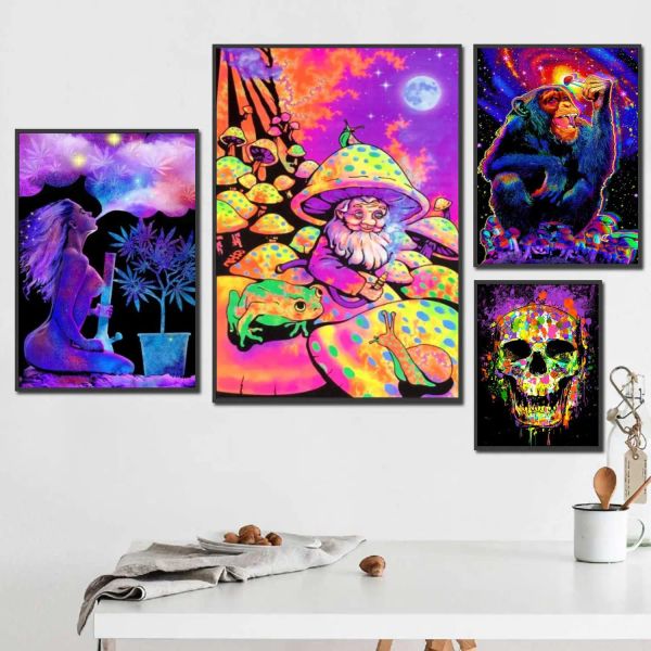 Calligrafia blacklight poster 24x36 Poster decorativi su tela Room Bar Cafe Decor Stampa regalo Dipinti murali artistici