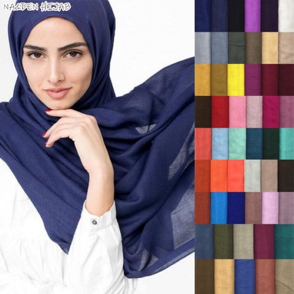 maxi sciarpa semplice solido hijab moda avvolge foulard viscosa scialli di cotone morbido donne musulmane islamiche sciarpe hijab 2011042752
