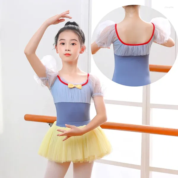 Bühnenkleidung Mädchen Ballett Trikot Tutu Rock Dancewear Tanzkleid Kostüme Kinder Tänzerin Kleidung für Ballerina Prinzessin Geburtstag Bodysuit Kind