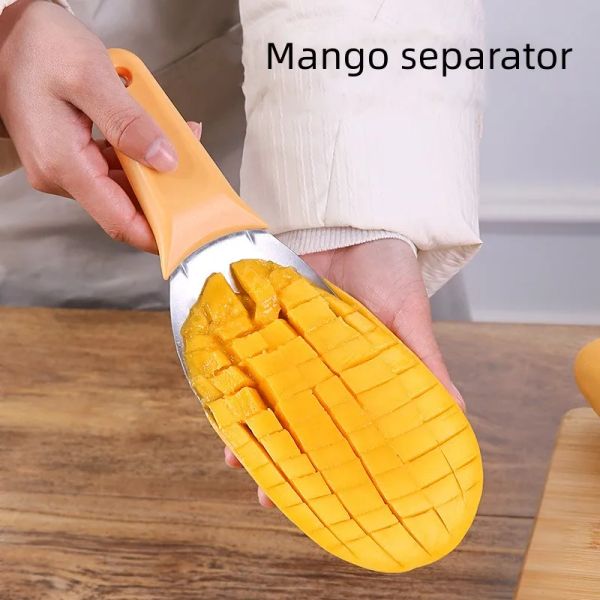 Strumenti Multifunzionale Affettatrice di Mango Separatore di Polpa di Frutta Mango Splitter Cutter Corer Strumento Cucchiaio di Frutta Cucchiaio a Dadini per Utensili da Cucina