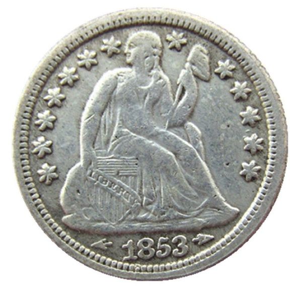 США 1853 P S Liberty сидящая монета в десять центов с серебряным покрытием копия монеты ремесло продвижение заводские аксессуары для дома серебряные монеты273e