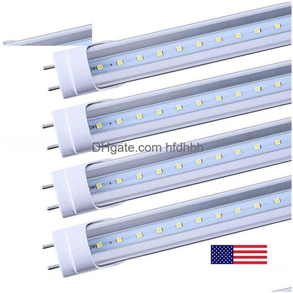 Tubos LED 4Ft T8 Light 22W 28W 4 pés G13 Bbs Cor branca fria Clear Frosted Er Bi-Pin Tube 25-Pack Drop Delivery Lights Iluminação Dh0Zx