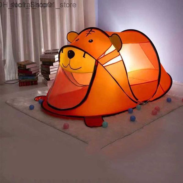 Tende giocattolo Tende giocattolo Installazione gratuita di Baby Tiger Grizzly Bear Tenda Coperta Ragazzi e ragazze Giocattoli Castello Villa Scuola materna Regalo di compleanno Q231220 L240313