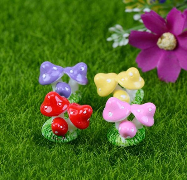 10 Stück Pilze Gartenzwerge aus Kunstharz, Mini-Gartendekoration, Mikro-Landschaftsbaum, Heimdekoration, Miniaturen 7096002