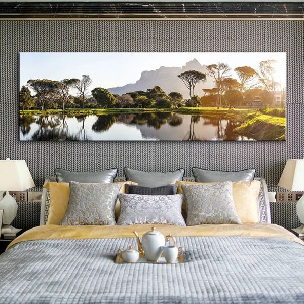Linda Landscape Canvas pinturas pôsteres e impressões de arte de parede de arte para a cama Cuadros Home decoration271a