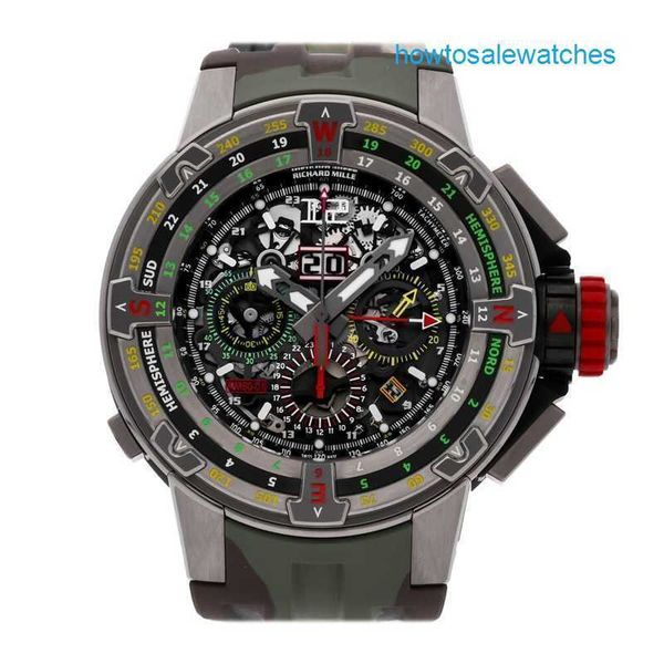 Relógio automático RM Relógio de Marca RM60-01 Flyback Automático 50mm Pulseira de Titânio Relógio RM60-01