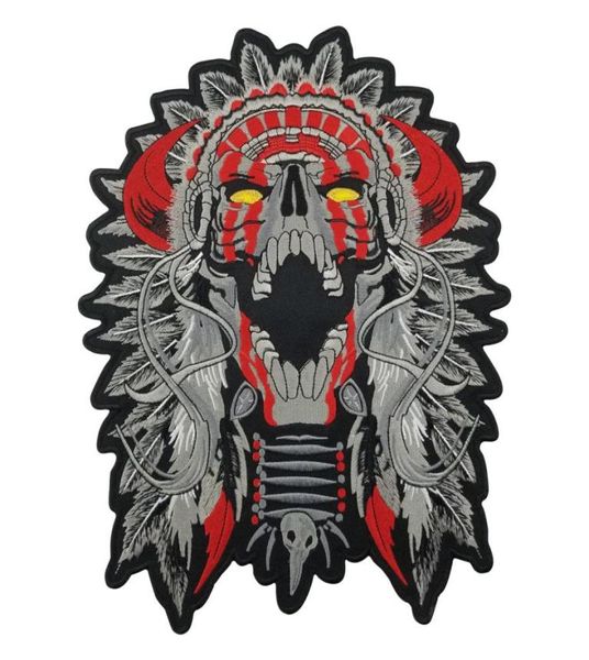 GRANDE CHIFRO CHEFE DEATH SKULL INDIAN MOTOCYCLE BIKER BACK PATCH 11quot MC RIDER Vest Patch9159595