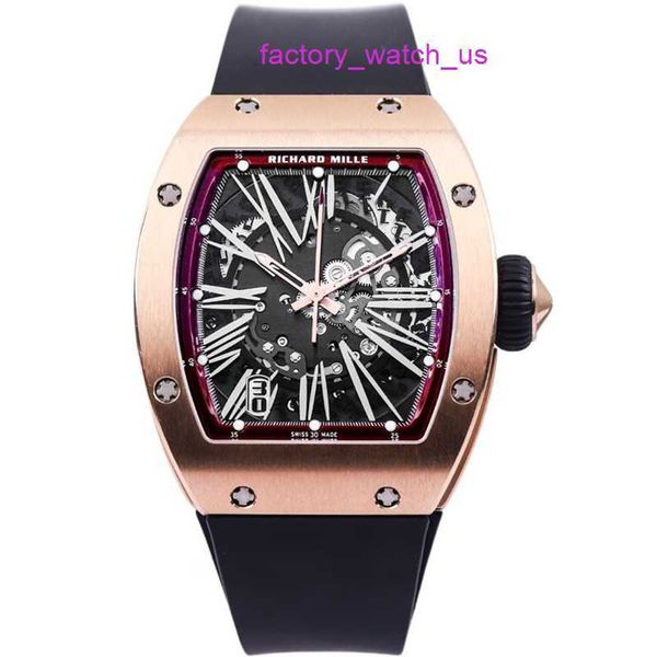 Relógio feminino RM Relógio Vestido Série Feminina RM023 Automático Mecânico Titânio Fibra de Carbono Moda Full Hollow 18k Rose Gold Senhoras Cronógrafo