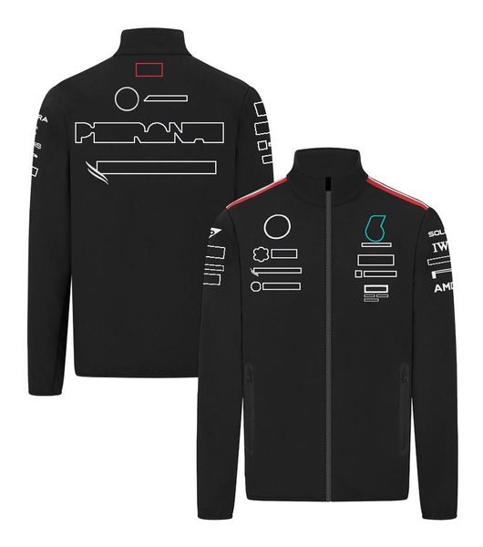 Giacca soft shell da corsa F1 di Formula 1 Uniforme della squadra Giacca da corsa da pilota della stagione 2024 giacca nera