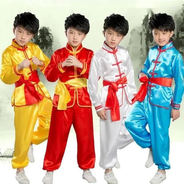 Abbigliamento da palcoscenico Uniformi cinesi tradizionali Wushu Costume Bambini Ragazzi Ragazze Camicia Pantaloni Set per bambini Abbigliamento per bambini