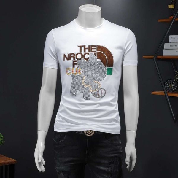 Avrupa İstasyonu 2024 Erkekler Yeni Yaz Yarım Kollu T-Shirt İnce Fit Yeni Kısa Knapıtlı Tişört