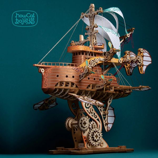 DIY 3D Holzpuzzle Fantastisches Raumschiff Montagemodellbausätze Spielzeug für Kinder Kinder Mädchen Geburtstagsgeschenk 240304
