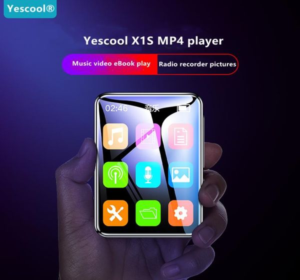 Yescool X1S Полностью сенсорный IPS-экран Bluetooth Многоязычное видео Музыка Воспроизведение с переменной скоростью FM-радио Электронная книга Голосовая запись MP4-плеер9322286