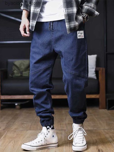 Jeans da uomo Jeans taglie forti Uomo Pantaloni da jogging larghi Streetwear Jeans Harem Pantaloni cargo Pantaloni alla caviglia in denim L240313