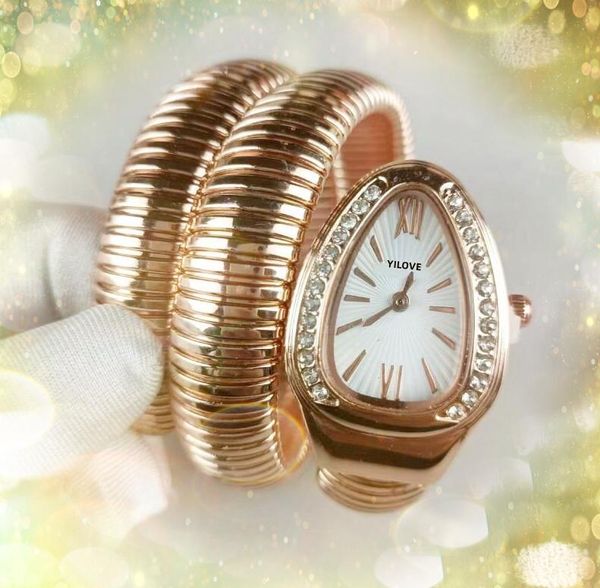 Elegante moda lusso diamanti anello orologio oro argento piccola ape serpente tendenza orologio ovale movimento al quarzo bracciale a catena in acciaio inossidabile orologio da polso Reloj Mujer regali