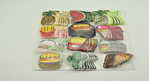 120 peças bordado mistura de ferro em remendo donuts frutas crachá saco roupas tecido applique4543205