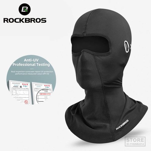 ROCKBROS Fahrradmaske Sommer UV-Schutz Sturmhaube Brille Gesicht Atmungsaktives Loch Männer Frauen Schnelltrocknend Fahrrad Eisseide 240312