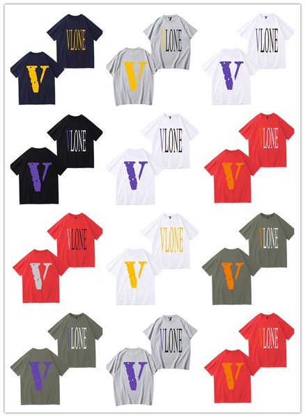 2024 VLONE Новые мужские женские дизайнерские футболки Свободные футболки Модные бренды Топы Мужская повседневная рубашка Vlones Роскошная одежда Поло с короткими рукавами Одежда в продаже