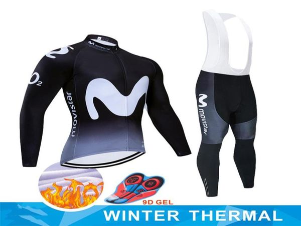 Ropa Ciclismo Invierno 2020 Pro Team Movistar Maglia da ciclismo invernale Pile termico Abbigliamento da ciclismo Mtb Bike Jersey Pantaloni con bretelle Set1055832