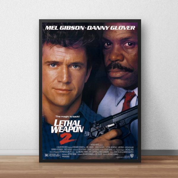 Caligrafia arma letal clássico hd filme cartaz impressão em tela decoração para casa pintura de parede (sem moldura)