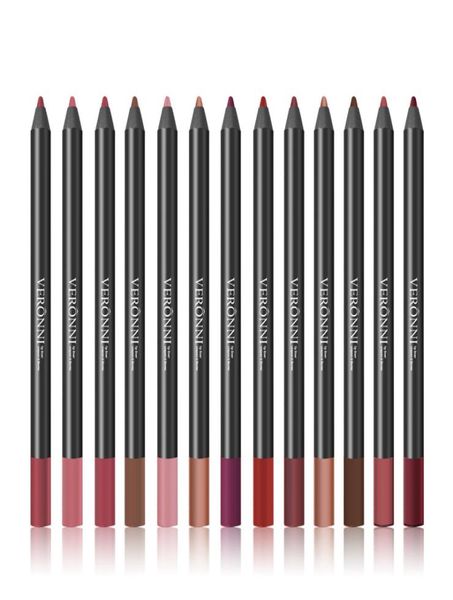 VERONNI Marke Matte Lip Liner Make-Up Bleistift 13 Farben Langlebige Multifunktions Lippen Augen Pigmentierte Nude Lipliner Stift Kosmetik9196113