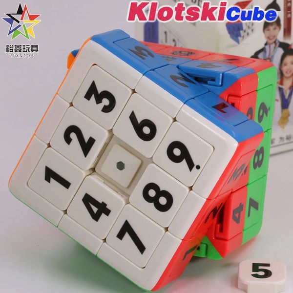 Yuxin mágico número magnético klotski 3x3x3 2x2x2 cubo mágico sudoku lógica quebra-cabeça 3x3 2x2 cor profissional brinquedos educativos jogo 240304